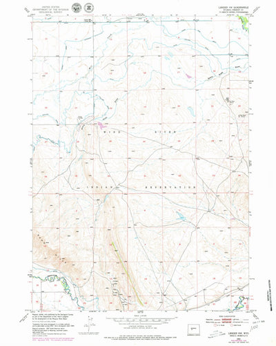 United States Geological Survey Lander NW, WY (1952, 24000-Scale) digital map