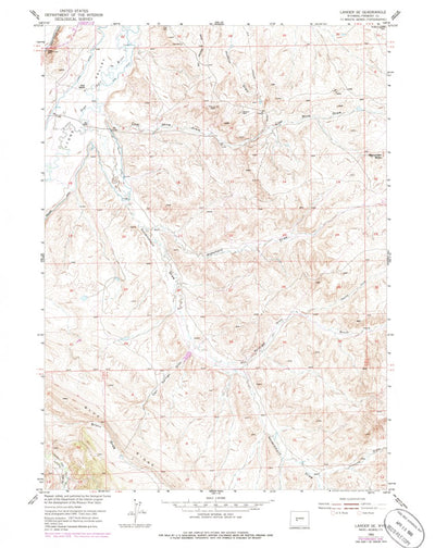 United States Geological Survey Lander SE, WY (1952, 24000-Scale) digital map