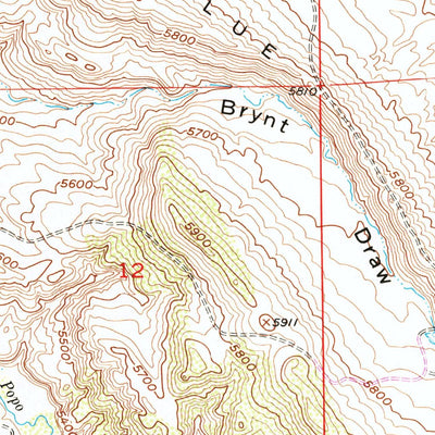 United States Geological Survey Lander SE, WY (1952, 24000-Scale) digital map