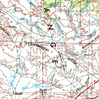 United States Geological Survey Lander, WY (1955, 250000-Scale) digital map