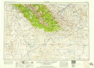United States Geological Survey Lander, WY (1958, 250000-Scale) digital map