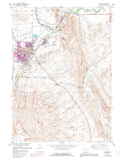 United States Geological Survey Lander, WY (1960, 24000-Scale) digital map