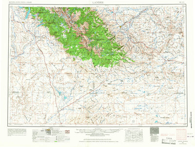 United States Geological Survey Lander, WY (1961, 250000-Scale) digital map