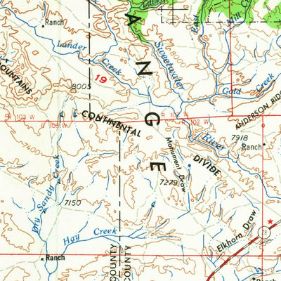 United States Geological Survey Lander, WY (1961, 250000-Scale) digital map