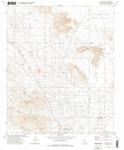 United States Geological Survey Landers, CA (1972, 24000-Scale) digital map
