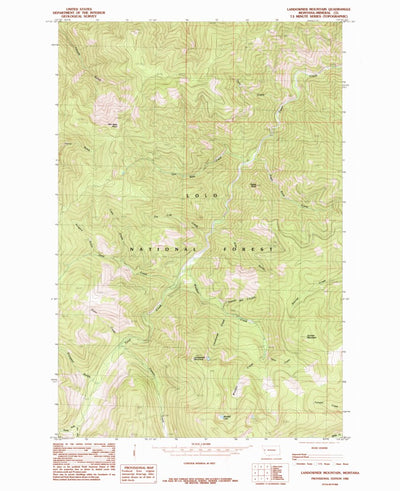 United States Geological Survey Landowner Mountain, MT (1985, 24000-Scale) digital map