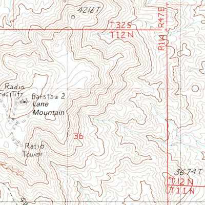 United States Geological Survey Lane Mountain, CA (1986, 24000-Scale) digital map
