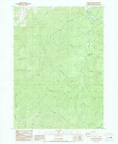 United States Geological Survey Lane Mountain, OR (1987, 24000-Scale) digital map
