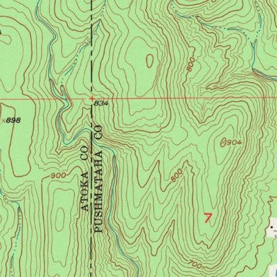 United States Geological Survey Lane NE, OK (1957, 24000-Scale) digital map