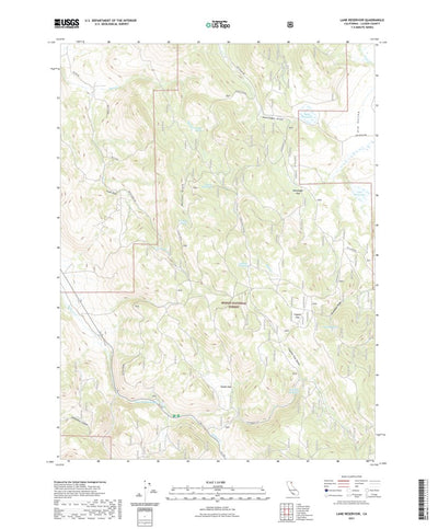 United States Geological Survey Lane Reservoir, CA (2021, 24000-Scale) digital map