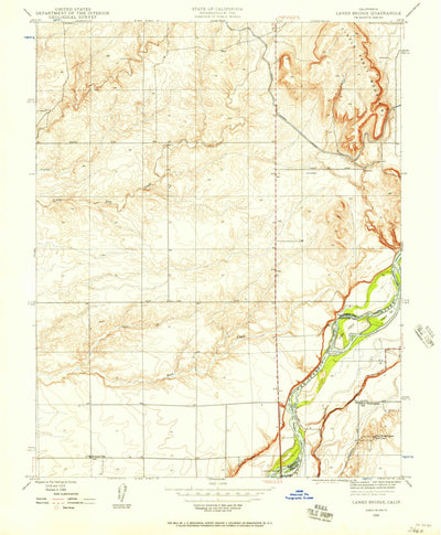 United States Geological Survey Lanes Bridge, CA (1946, 24000-Scale) digital map