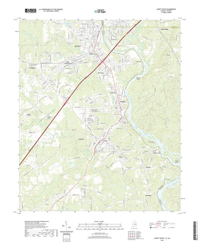United States Geological Survey Lanett South, AL (2020, 24000-Scale) digital map