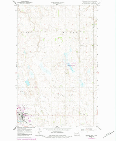 United States Geological Survey Langdon East, ND (1967, 24000-Scale) digital map