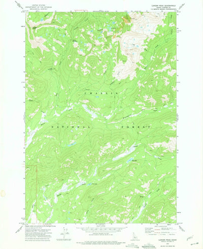 United States Geological Survey Langer Peak, ID (1972, 24000-Scale) digital map