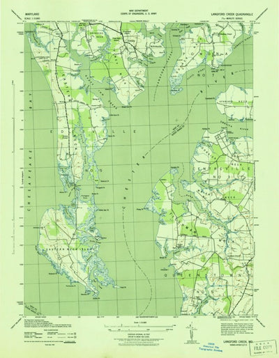 United States Geological Survey Langford Creek, MD (1943, 31680-Scale) digital map