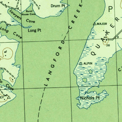 United States Geological Survey Langford Creek, MD (1943, 31680-Scale) digital map