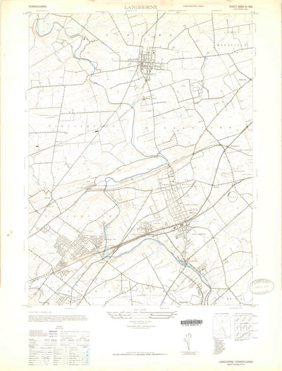 United States Geological Survey Langhorne, PA (1944, 24000-Scale) digital map