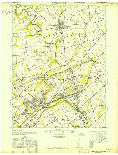 United States Geological Survey Langhorne, PA (1947, 24000-Scale) digital map
