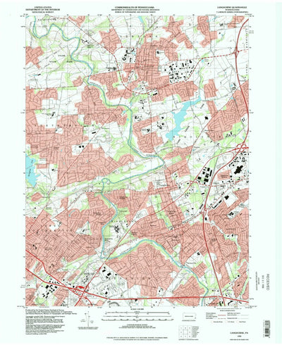 United States Geological Survey Langhorne, PA (1993, 24000-Scale) digital map