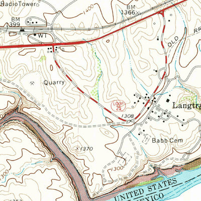 United States Geological Survey Langtry, TX (1973, 24000-Scale) digital map
