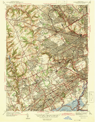 United States Geological Survey Lansdowne, PA (1942, 31680-Scale) digital map