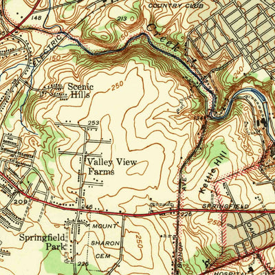 United States Geological Survey Lansdowne, PA (1942, 31680-Scale) digital map
