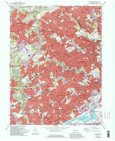 United States Geological Survey Lansdowne, PA (1967, 24000-Scale) digital map