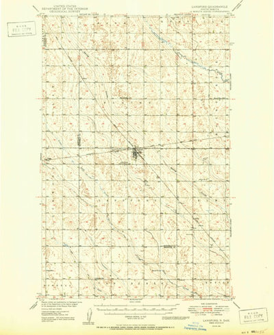 United States Geological Survey Lansford, ND (1950, 62500-Scale) digital map