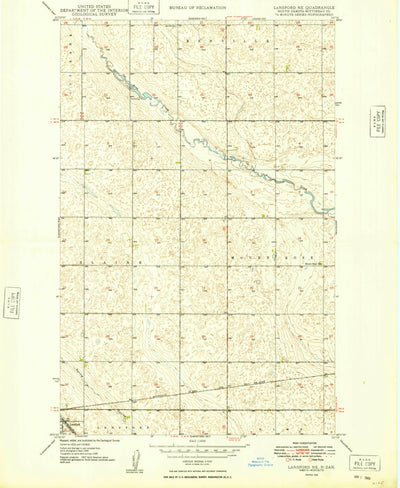 United States Geological Survey Lansford NE, ND (1949, 24000-Scale) digital map