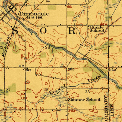 United States Geological Survey Lansing, MI (1912, 62500-Scale) digital map