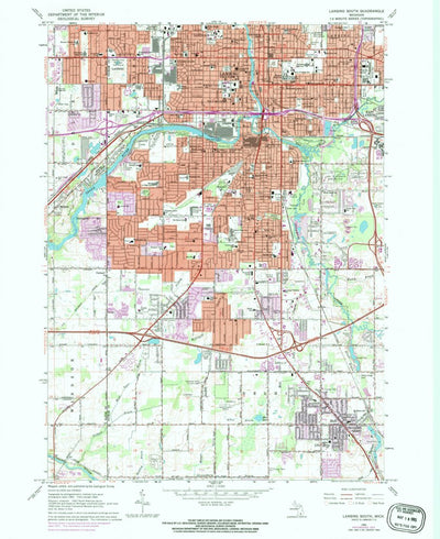 United States Geological Survey Lansing South, MI (1965, 24000-Scale) digital map