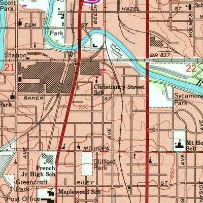 United States Geological Survey Lansing South, MI (1965, 24000-Scale) digital map
