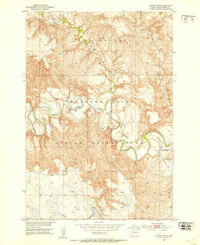 United States Geological Survey Lantry NE, SD (1952, 24000-Scale) digital map