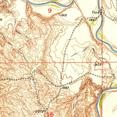 United States Geological Survey Lantry NE, SD (1952, 24000-Scale) digital map