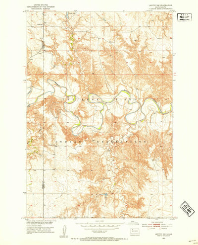United States Geological Survey Lantry NW, SD (1952, 24000-Scale) digital map