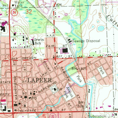 United States Geological Survey Lapeer, MI (1963, 24000-Scale) digital map