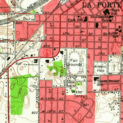 United States Geological Survey Laporte East, IN (1958, 24000-Scale) digital map
