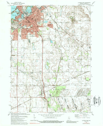 United States Geological Survey Laporte East, IN (1977, 24000-Scale) digital map
