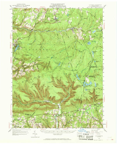 United States Geological Survey Laporte, PA (1953, 62500-Scale) digital map