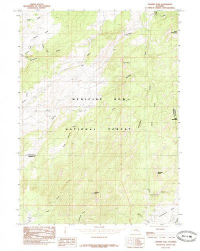 United States Geological Survey Laramie Peak, WY (1985, 24000-Scale) digital map