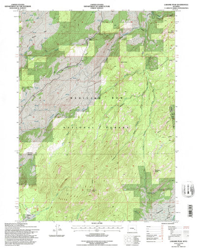 United States Geological Survey Laramie Peak, WY (1992, 24000-Scale) digital map