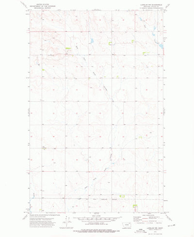 United States Geological Survey Larslan NW, MT (1973, 24000-Scale) digital map