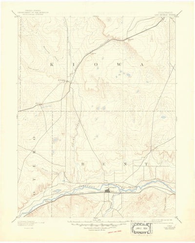 United States Geological Survey Las Animas, CO (1893, 125000-Scale) digital map
