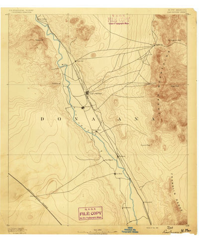 United States Geological Survey Las Cruces, NM-TX (1891, 125000-Scale) digital map
