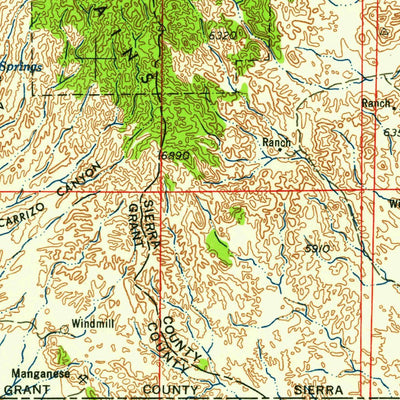 United States Geological Survey Las Cruces, NM-TX (1958, 250000-Scale) digital map