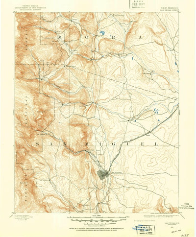United States Geological Survey Las Vegas, NM (1889, 125000-Scale) digital map