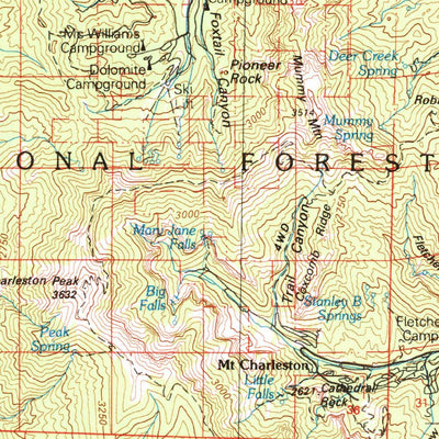 United States Geological Survey Las Vegas, NV-CA (V1, 1986) digital map