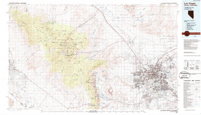 United States Geological Survey Las Vegas, NV-CA (V2, 1986) digital map