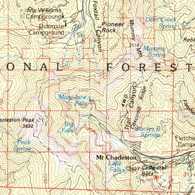 United States Geological Survey Las Vegas, NV-CA (V2, 1986) digital map