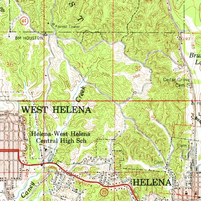 United States Geological Survey Latour, AR-MS (1961, 62500-Scale) digital map